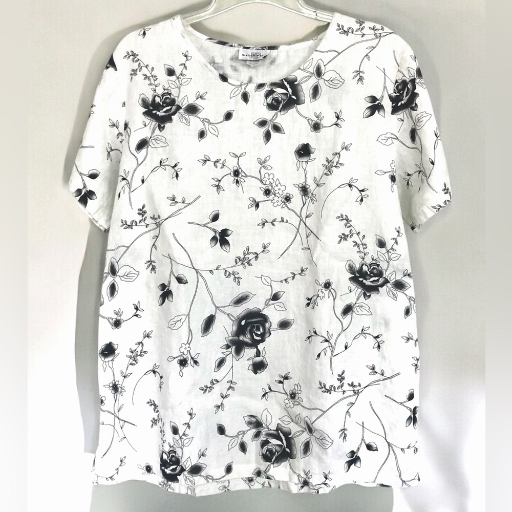 Match Point Linen Women's Tunic Top Size Large